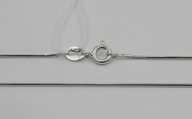 Серебряная цепь с плетением Снейк (30704358) 0