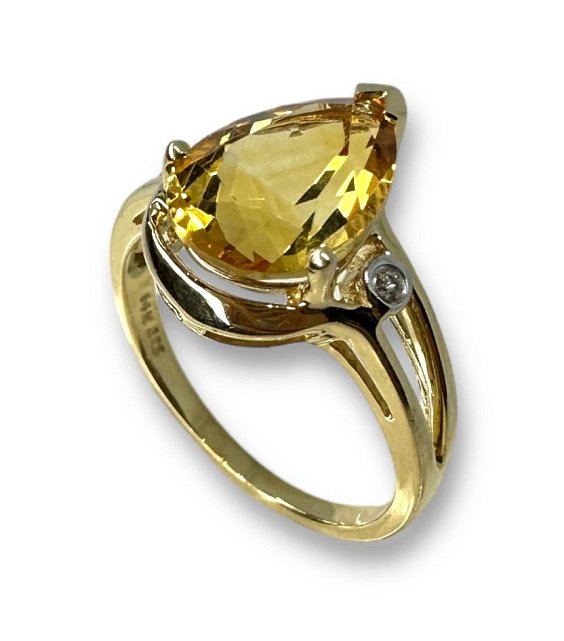 Кольцо из желтого и белого золота с раухтопазом и цирконием (31974446) 2