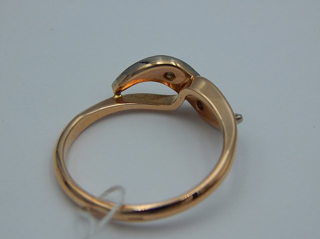 Кольцо из красного и белого золота с бриллиантом (-ми) (29720094) 4