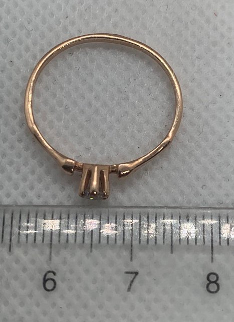 Кольцо из красного золота с бриллиантом (-ми) (31539831) 3