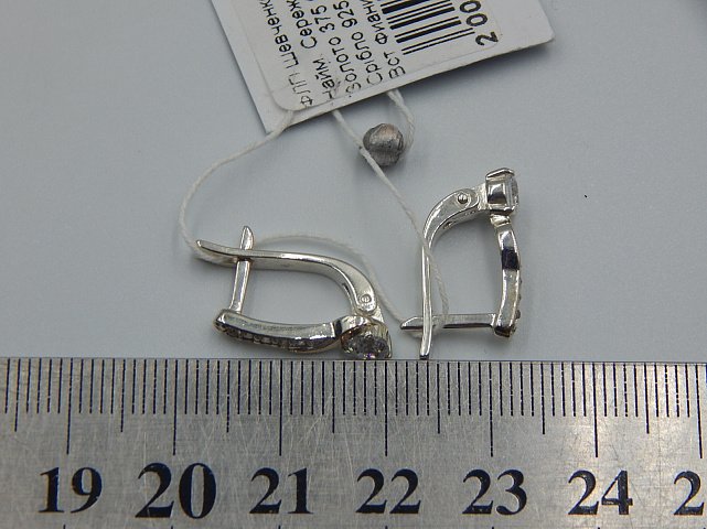 Срібні сережки з позолотою та цирконієм (31620273) 4
