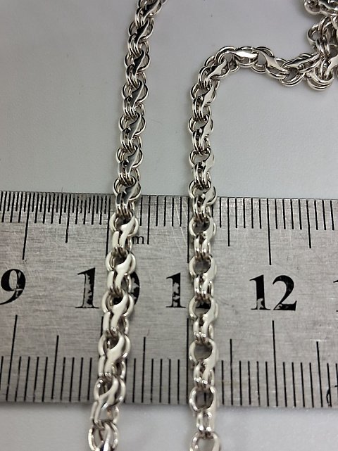 Серебряная цепь с плетением Ручеек (33346545) 4