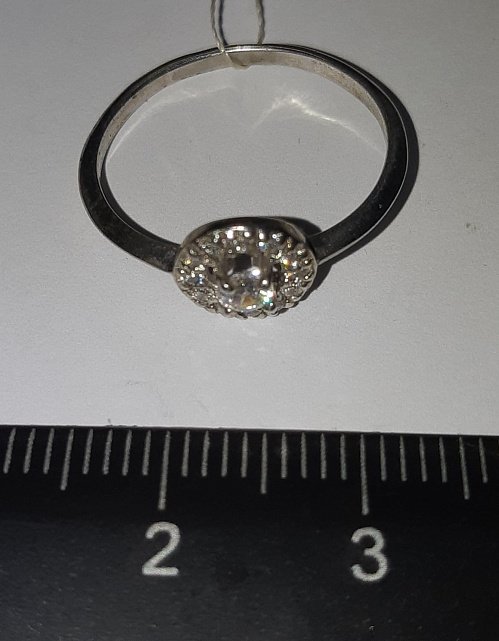 Серебряное кольцо с цирконием (30514018) 2
