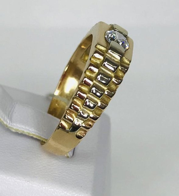 Перстень із червоного та білого золота з цирконієм (28799456) 1