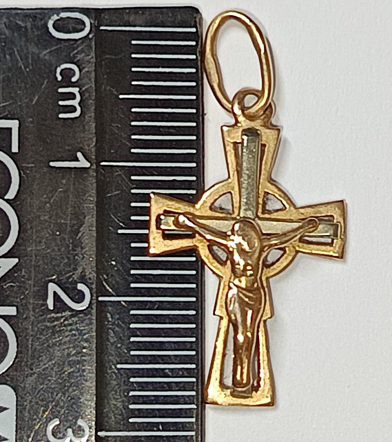 Підвіс-хрест з червоного та білого золота (33756405) 2