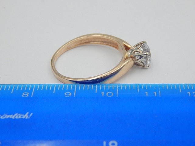Кольцо из красного золота с цирконием (30651506)  2