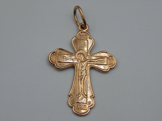 Підвіс-хрест з червоного золота (33209413) 2
