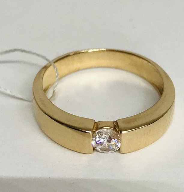 Кольцо из красного золота с цирконием (30681076) 1