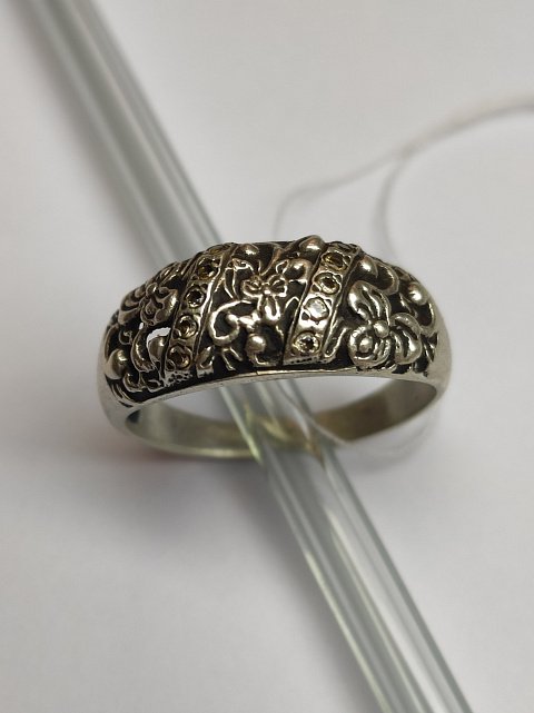 Серебряное кольцо с цирконием (33809430) 1