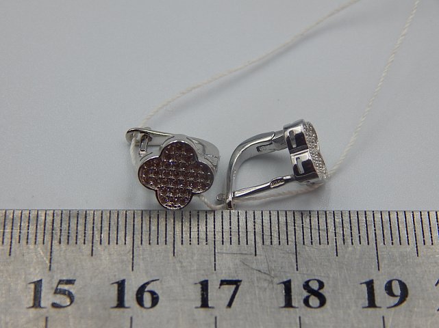 Серебряные серьги с цирконием (31275525) 5