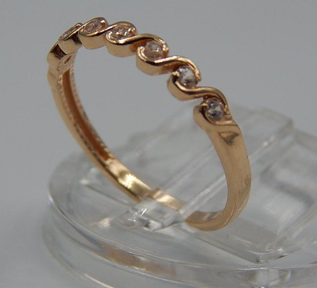 Кольцо из красного золота с цирконием (33725367) 1