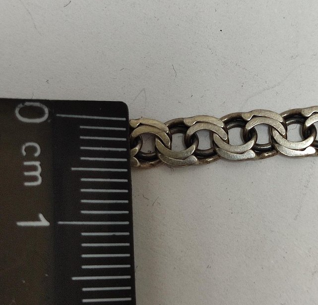 Серебряная цепь с плетением Бисмарк (33806442) 2