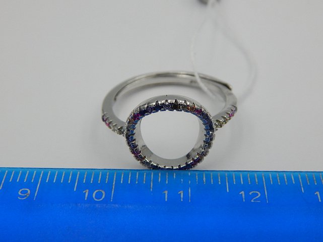 Серебряное кольцо с цирконием (30509346) 9