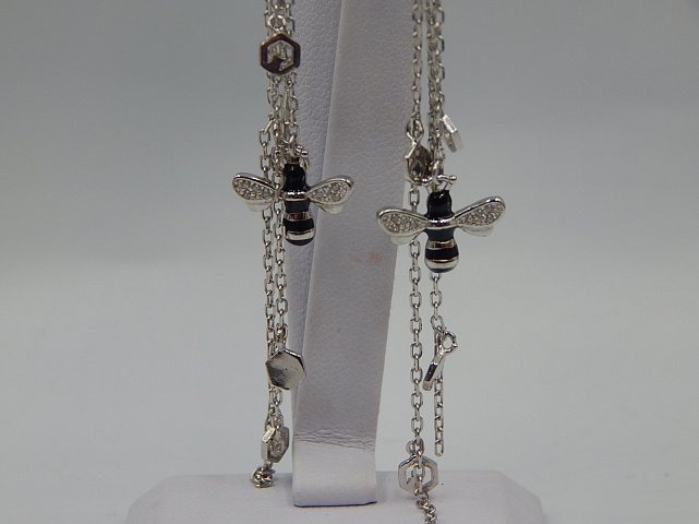 Срібні сережки з емаллю та цирконієм (33015116) 2