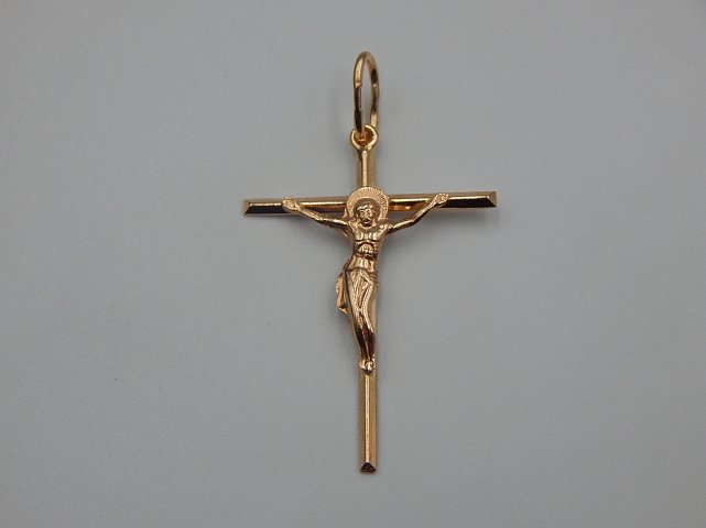 Підвіс-хрест з червоного золота (33945795) 2