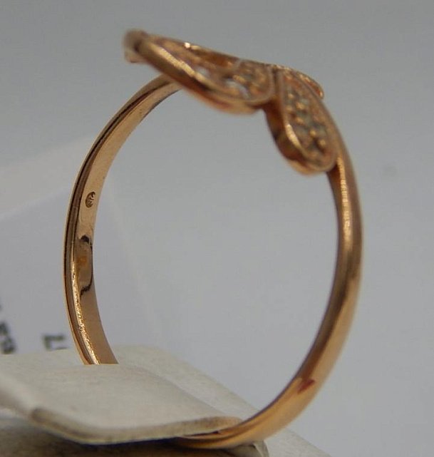 Кольцо из красного золота с цирконием (32430293) 2