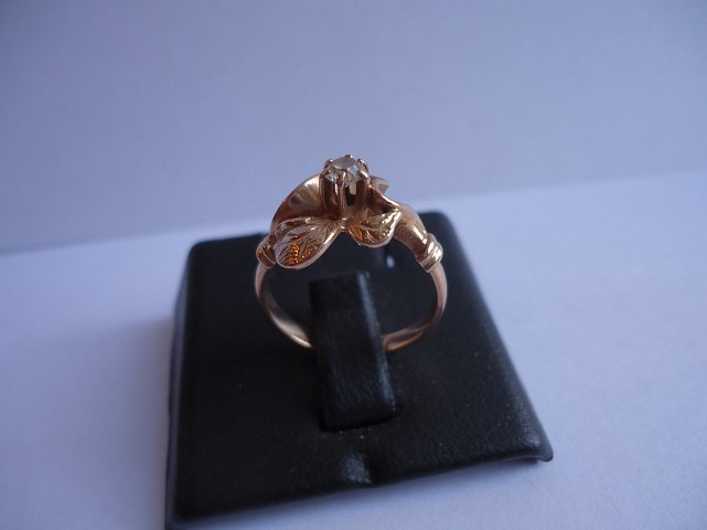 Кольцо из красного золота с цирконием (31919291) 2