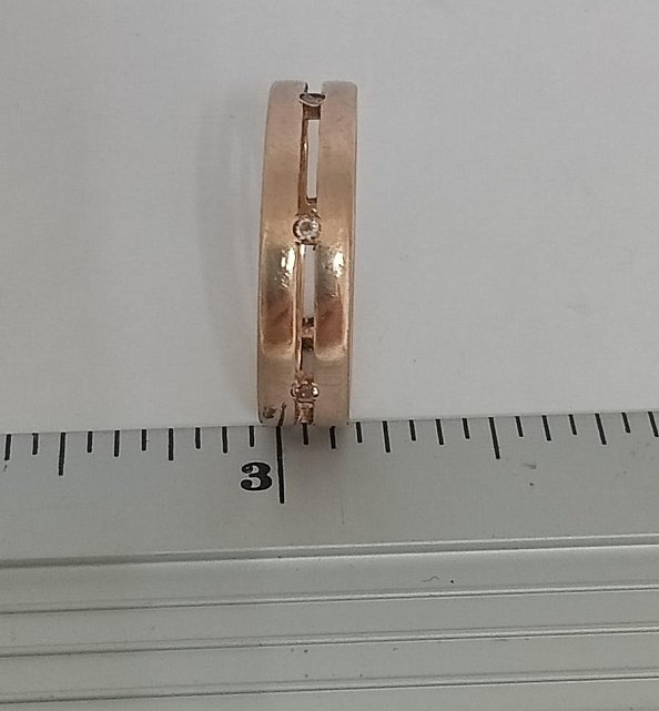 Обручальное кольцо из красного золота с цирконием (33752149) 3