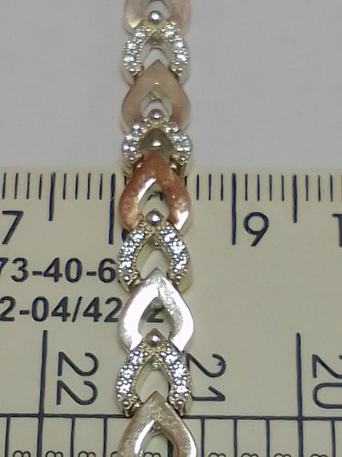 Срібний браслет з позолотою та цирконієм (32355169) 3