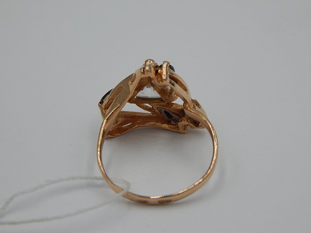 Кольцо из красного золота с цирконием (32427982) 5