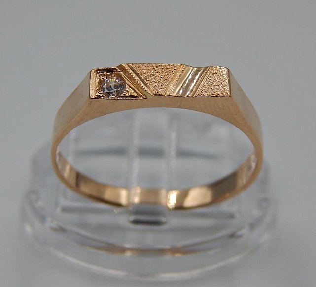 Перстень з червоного золота з цирконієм (33477366) 0