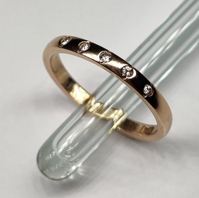 Обручальное кольцо из красного золота с бриллиантом (-ми) (33751117) 0