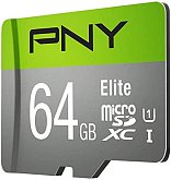 картинка Карта памяти PNY Elite Class 10 U1 microSDXC 64Gb 