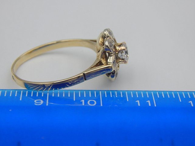 Кольцо из красного и белого золота с цирконием (29581069) 4