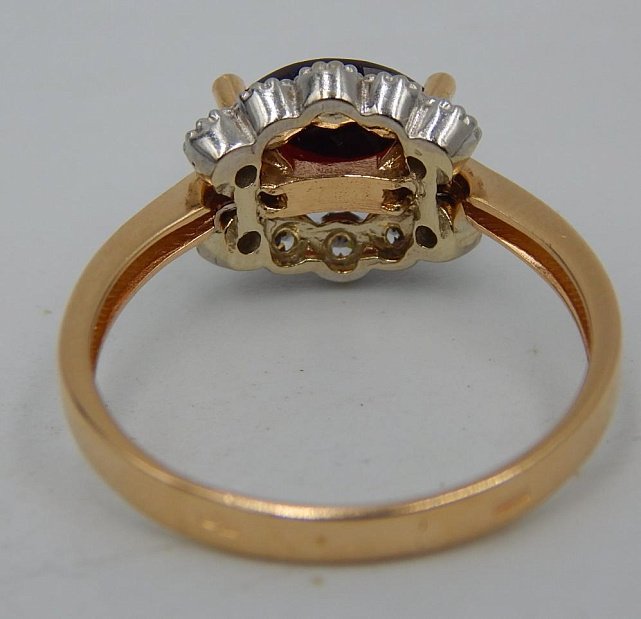 Кольцо из красного и белого золота с цирконием (30449325) 3