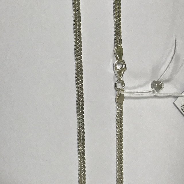 Серебряная цепь с плетением панцирное (29884476) 4