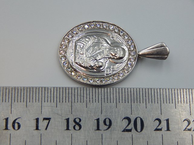 Серебряная подвес-ладанка с цирконием (33213949) 2