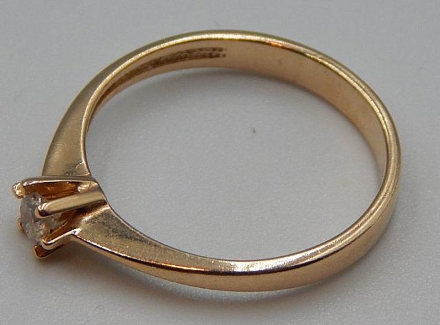 Кольцо из красного золота с цирконием (31944816) 4