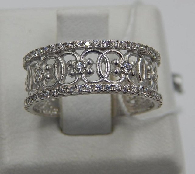 Серебряное кольцо с цирконием (33066856) 0