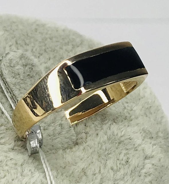 Перстень из красного золота с эмалью (32000845) 2