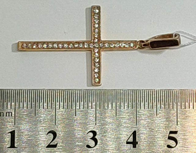 Підвіс-хрест із червоного золота з діамантом (-ми) (27417606) 3