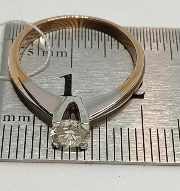 Кольцо из красного золота с бриллиантом (-ми) (27416618)  3