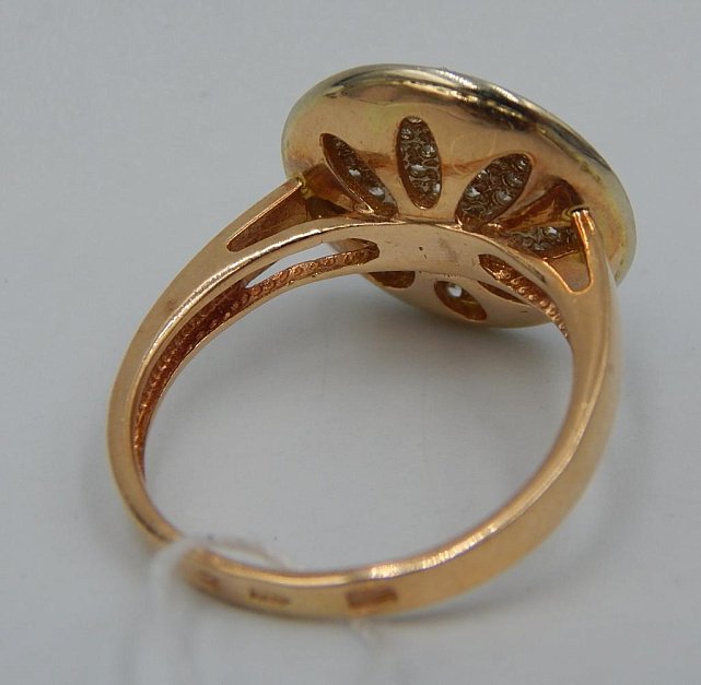 Кольцо из красного золота с цирконием (28660399)  4