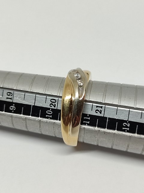 Кольцо из желтого и белого золота с бриллиантом (-ми) (32010512) 9