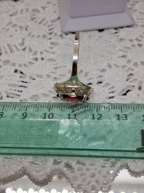 Серебряное кольцо с цирконием и позолотой (32819363) 7