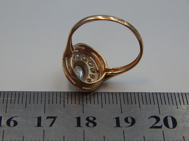 Кольцо из красного и белого золота с цирконием (33683720) 3