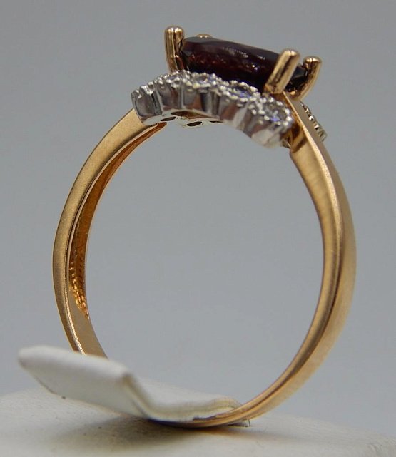 Кольцо из красного и белого золота с цирконием (30449325) 2