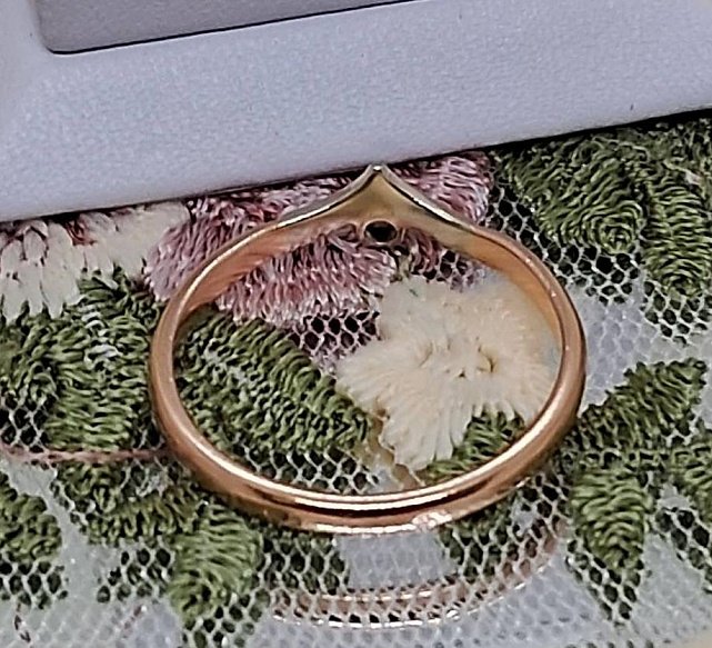 Кольцо из красного и белого золота с цирконием (32575089) 6