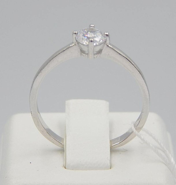 Серебряное кольцо с цирконием (30518787) 1