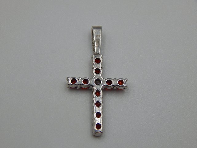 Срібний підвіс-хрест із цирконієм (30801330) 1