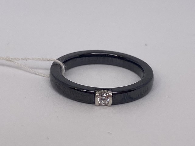 Серебряное кольцо с керамикой и циркоинем (29644563) 4