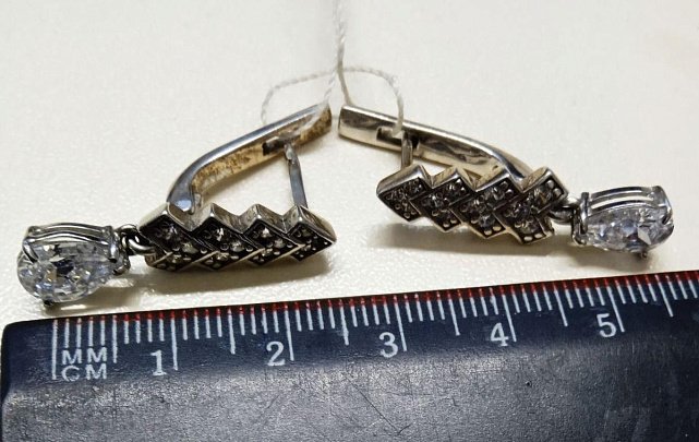Срібні сережки з цирконієм (30312330) 1