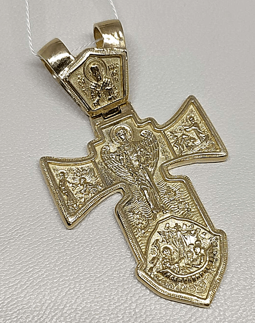 Підвіс-хрест із жовтого золота (31019515) 0
