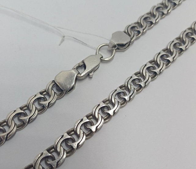 Серебряная цепь с плетением Бисмарк (33595507) 0