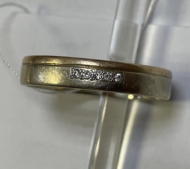 Обручальное кольцо из красного и белого золота с бриллиантом (-ми) (33251644) 0