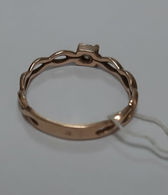 Кольцо из красного золота с цирконием (32104606)  5